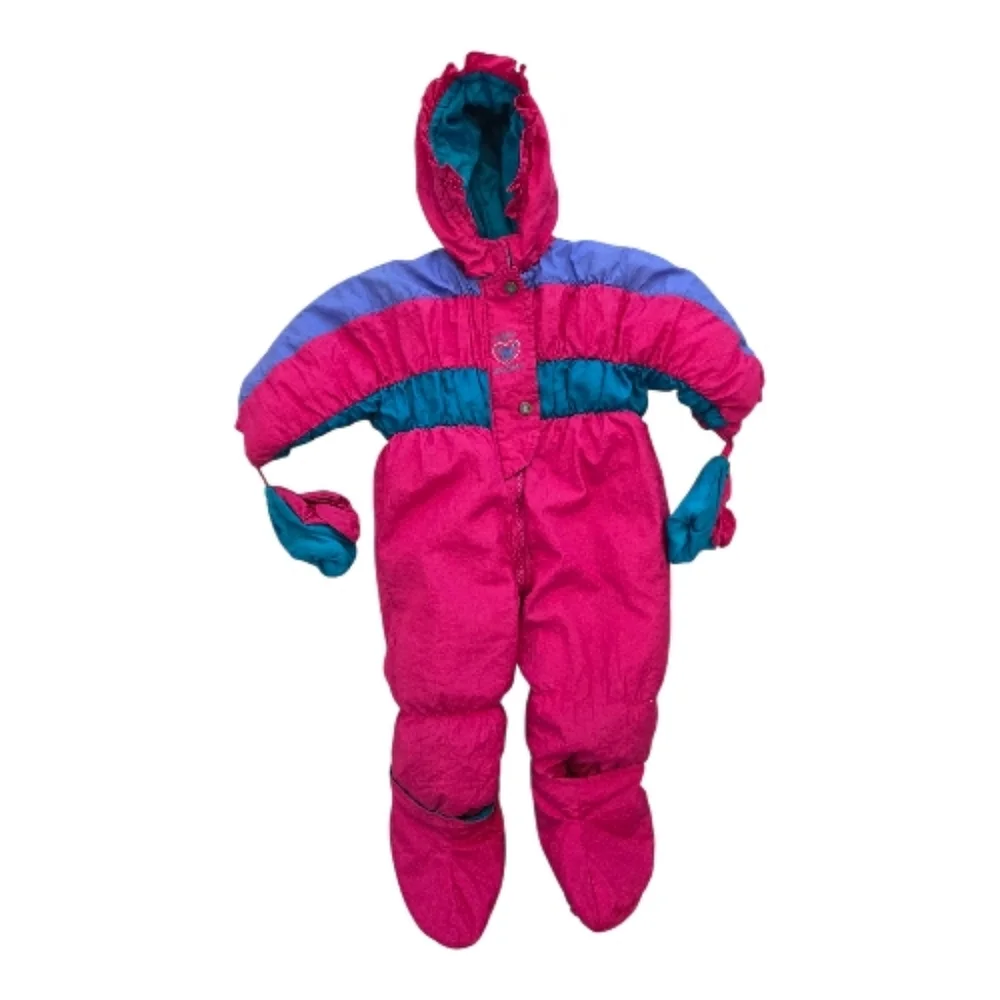 Rare Vintage 1990s Oshkosh B'gosh Baby B'gosh Colorblock Snowsuit